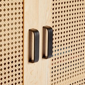 Combohome Rattan <strong>Sideboard</strong> - Tall Storage Cabinet for Living Room &amp; Hallway - <strong>Wicker</strong> 2 Door Cupboard - Product Image 6
