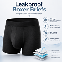Caleçons Boxers d'Incontinence OEM 300 ml, 5 Couches Anti-Fuite, Anti-Odeur, Réutilisables, pour Hommes