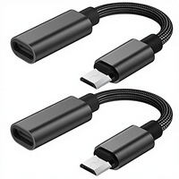 Adaptor Aluminium Alloy DC USB-C ke Micro USB untuk Ponsel (S7 Edge/S6/Nexus 5)