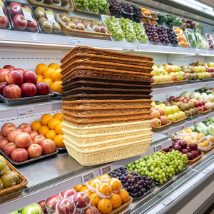Cesta de Exhibición de Frutas Tejida, Color Marrón, Grande, Ecológica, para Supermercados y Tiendas de Comestibles - Product Image 2