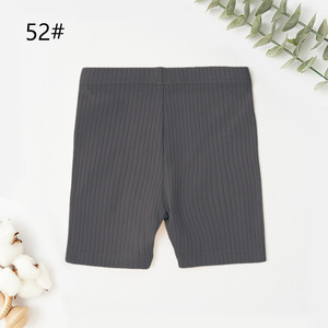 Shorts de vélo côtelés unis extensibles en coton biologique pour bébés et enfants, leggings courts en gros - Product Image 3