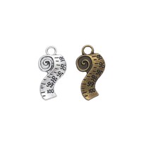 Pendentif en forme de mètre ruban enroulé en alliage de zinc, finition argent antique et bronze, pour la création de colliers, bracelets, porte-clés et bijoux DIY