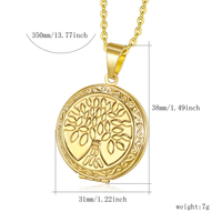 Collier en acier inoxydable plaqué or 18 k, pendentif Vintage, arbre de vie, bijoux pour femmes, tendance