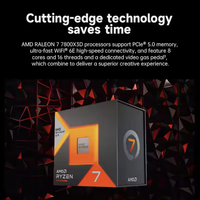Prosesor Gaming AMD 7 7800X3D 8-Core 16-Thread Baru - Cache 104MB, Boost 5.0GHz, CPU dalam Kemasan