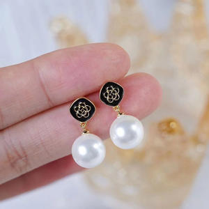 Accessoires en argent S925 pour la création de bijoux, supports vides pour boucles d'oreilles noires avec 8 perles pour créer votre propre design de bijoux unique - Product Image 1