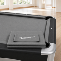 Tissu de billard de remplacement gris titane avec 6 bandes prédécoupées pour table à rail noir