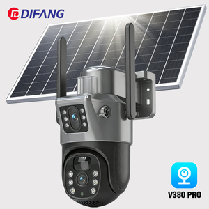 Caméra PTZ solaire 4G 4K à double objectif et double écran, sans fil, extérieure, avec suivi automatique, vision nocturne couleur, détection de mouvement CMOS - Product Image 1