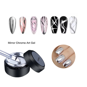 Vente chaude Salon Art DIY Utilisation Métal Dessiner Liner Effet Super Lumineux Argent Miroir Hema Gratuit Non Toxique 10g Peinture Gel - Product Image 4