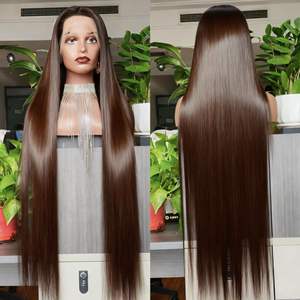 40-дюймовый парик из натуральных индийских волос цвета 613 (блонд), без клея, полностью прозрачный, для парика с кружевной передней частью 13x4, волосы Remy, шелковисто-прямые - Product Image 2