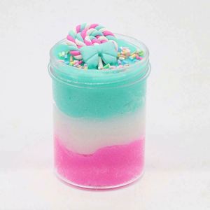 Trending Educational Rainbow Crystal Non Toxic Colored Clay DIY Lollipop Cotton Silk <b>Slime</b> Set Fragrant Fluffy Pie Anti-Stress - Product Image 4