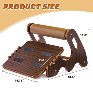 <span class=keywords><strong>Taburete</strong></span> de pie mecedora ajustable de 3 posiciones de altura Reposapiés de <span class=keywords><strong>madera</strong></span> con barra transversal suave para debajo del escritorio en el trabajo - Product Image 5