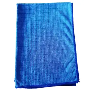 High quality microfiber floor cloth clean circular knitted large size checked
