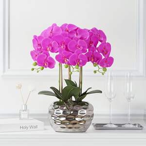 Vaso di Fiori Artificiali di Orchidea in Seta Bianca per Decorazione Domestica, Colorata Decorazione per Capodanno Cinese, Festa della Mamma, Festa del Papà, Natale - Product Image 2