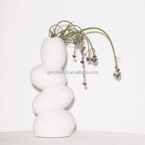 Vaso di ciottoli di pietra bianca in ceramica decorazioni per la casa dell'ufficio pianificazione di nozze regali di compleanno e inaugurazione della casa - Product Image 3