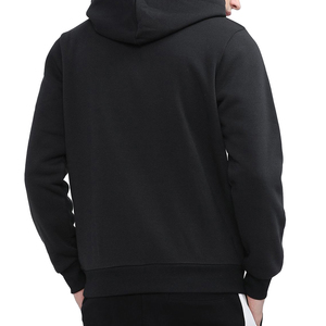 Sweat à capuche oversize noir pour homme, style hip-hop streetwear, sans poches, prix de gros, OEM - Product Image 2