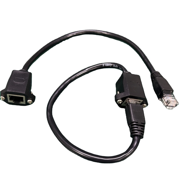Ethernet Extender RJ45 Male to Female Screw Panel Mount Cat6/Cat5e/Cat5 Ethernet LAN Network Extension Cable 1ft/30cm CAT5