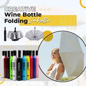 Ys51 Promotional Gift Wine Bottle Shape Advertising <b>Windproof</b> Logo Print Luxury Promo Branded Diy <b>Umbrella</b> Custom - Product Image 6