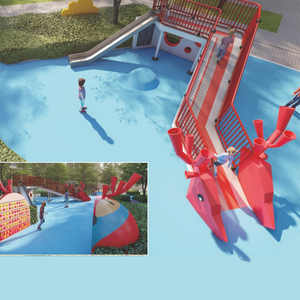 Parcours d'aventure moderne sur plusieurs niveaux avec toboggan en spirale en acier inoxydable 304, équipement <span class=keywords><strong>de</strong></span> terrain <span class=keywords><strong>de</strong></span> jeu extérieur - Product Image 3