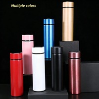 Bouteille d'eau isotherme de voyage en acier inoxydable à isolation sous vide, avec affichage de la température tactile intelligent, alimentée par batterie, isolation thermique de 6 heures