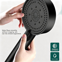 Douche à main pressurisée puissante, sans commande par application, installation facile, en plastique ABS, jet réglable, sans alimentation électrique