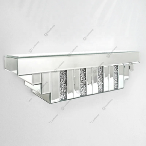 Estante de vidrio flotante para montaje en pared, moderno, decorativo, con espejo - Product Image 3