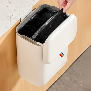 Bote de Basura de Cocina de 12.5L, Blanco, Económico, con Tapa y Ruedas, para Montar en la Pared - Product Image 4