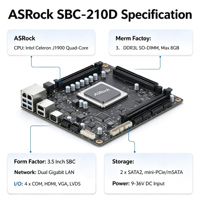 ASRock SBC-210D Komputer Papan Tunggal 3.5 Inci Intel J1900 Motherboard SBC Industri Dual LAN 4 Port COM Mainboard Tertanam