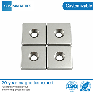 Magnete al Neodimio N52 D25mm - Magnete a Blocco Rettangolare in Terre Rare con Foro Svasato per Viti di Montaggio, Blocco Rettangolare Potente - OEM Cina - Product Image 5
