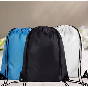 Custom Logo Polyester Fabric Gym <b>Drawstring</b> <b>Backpacks</b> <b>Drawstring</b> Black Sports Storage Bags Pocket - Product Image 2