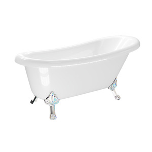 Suministro Directo de Fábrica, Bañera Acrílica Independiente Blanca de Diseño Moderno y Sencillo con Falda Completa para Adultos, Modelo QT-4020 - Product Image 1