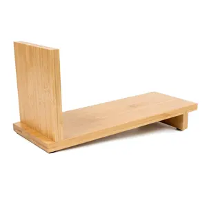 木质桌面储物收纳器竹桌书架展示架带书挡