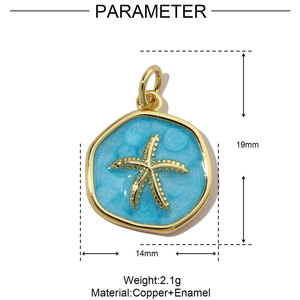 Fashion Ocean <strong>Cross</strong> Diy Jewelry Accessories 18k <strong>Gold</strong> Plated Star Crescent Seahorse Cat Claw Necklace <strong>Pendant</strong> - Product Image 6
