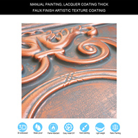 Luces de azulejo de techo PL15 Techos de PVC pintados de estaño de imitación de cobre rústico para decoración de interiores Cuadrado impermeable para uso en hoteles