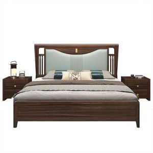 Venta caliente moderno estilo simple cama de <span class=keywords><strong>madera</strong></span> maciza <span class=keywords><strong>cabecero</strong></span> suave tamaño king Queen cama slient tablón marco de <span class=keywords><strong>madera</strong></span> cama doble - Product Image 6