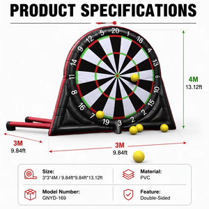 Aufblasbares DARTSLIVE Home BLITZER Kinder-Dartset, Langlebiges Professionelles PVC-Dartset mit 120V750W Gebläse und Feuerhemmender Wurfmatte - Product Image 5