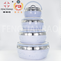 Vente en gros, nouveauté, ensemble chauffe-plats Hot Pot (4 pièces)-batterie de cuisine antiadhésive en acier inoxydable, batterie de cuisine