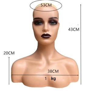Maniquí de Busto Femenino Afroamericano Realista de 1 kg, Grado 8A, para Maquillaje, Sentado, con Cabeza de PP y Hombros para Exhibición de Pelucas - Product Image 2