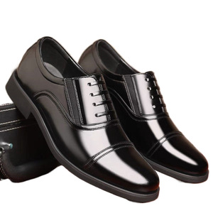 Zapatos formales de cuero para hombre, zapatos de vestir negros con cordones Oxford para boda y negocios - Product Image 3