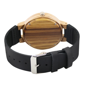 Orologio in Legno con Quadrante Vintage Personalizzabile con Incisione Laser, Orologio al Quarzo alla Moda con Cinturino in Pelle <span class=keywords><strong>per</strong></span> Uomo e Donna - Product Image 6