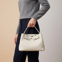 Sac à main de luxe en cuir véritable pour femme, sac fourre-tout en cuir de vachette pleine fleur grainé, sac à bandoulière à poignée supérieure