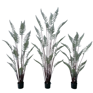 Venta al por mayor árbol de helecho persa artificial con maceta Real Touch plástico bonsái planta realista para la decoración del hogar - Product Image 1