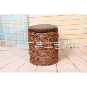 <b>Wicker</b> Laundry <b>Basket</b> With Lid Round Multifunctional <b>Storage</b> For Laundry Room Clothing Organizer Standing Type GF-50 - Product Image 3