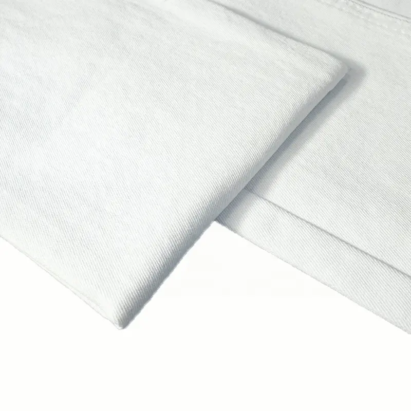 Tessuto in saia sinistro 10.2 oz 7*7 tessuto denim cotone organico bianco elasticizzato 59 "/58" 100 tessuto in denim di cotone