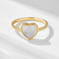 Fijne Sieraden Elegante Eenvoudige Vergulde 925 Sterling Zilveren Shell Hart Ring Voor Vrouwen Valentijnsdag Cadeau