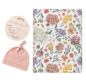 Cotton Soft <strong>Baby</strong> Swaddle Blanket Set Customize Printed Swaddle Blanket <strong>Baby</strong> Swaddle Wrap with Knotted <strong>Headband</strong> and Hat - Product Image 6