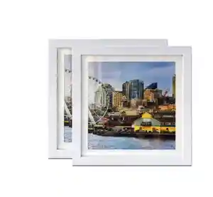 Wholesale Customized Size 8x8 inch Wall Hanging Black White Painting Display PS Photo Frame Set