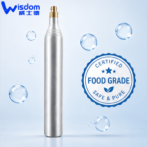 Bombola di CO2 TPED DOT UK per Bevande Gassate, Grado Alimentare, 425g 0.6L 166bar, con Valvola a Connessione Rapida - Product Image 1