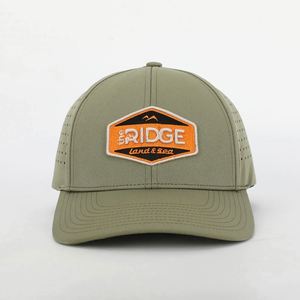 หมวกเบสบอลกีฬาแบบมีรูเจาะด้วยเลเซอร์สีเขียวคุณภาพสูง 6 แผง แบบ OEM สั่งทำพิเศษ พร้อมโลโก้ปัก 3 มิติ - Product Image 2