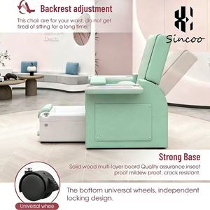 Luxury High End Green Nail Salon Spa Foot Pedicure Chairs Pipeless With 180 Degrees Adjustment Electric Pedicure <b>Massage</b> <b>Sofa</b> - Product Image 5