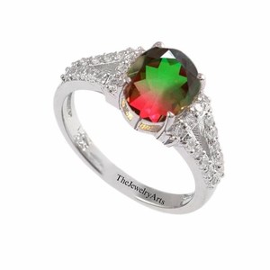 Anillo de Turmalina Sandía en Plata de Ley 925, Corte Ovalado, Gema Bicolor, Anillo de Declaración, Joyería Hecha a Mano, Regalo - Product Image 6